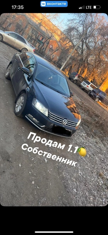 Седан Volkswagen Passat 2011 года, 1100000 рублей, Тинской