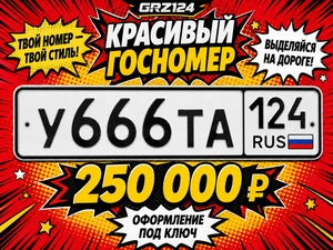 Гос.номер У666ТА124 250000 рублей, Красноярск