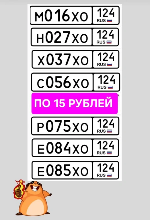Х037ХО124 15000 рублей, Красноярск